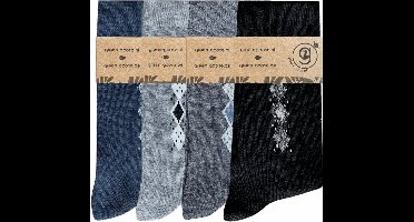 green-goose® Bamboe Herensokken - Maat 39-44 - 4 Paar - Grijs en Blauw - 85% Bamboe - Zacht, Ademend, Hypoallergeen en Comfortabel