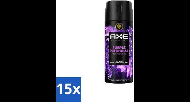 AXE - Deodorant Spray - Purple Patchouli - Verfrissend - Kruidige Geur - 150 ml - Bulkverpakking - 15 stuks