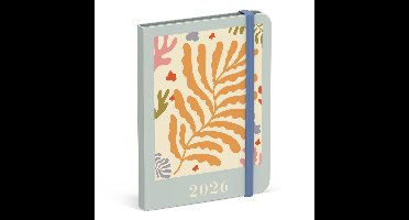 Lannoo Agenda 2026 - Agenda - 110x150mm - 7 dagen op 2 pagina's - collectie & design: PAPIER DÉCOUPÉ - BOTANISCH/BLADMOTIEF
