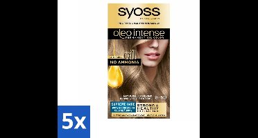 SYOSS - Oleo Intense 8-50 - Haarverf - Permanente Haarkleuring - Natuurlijk Asblond - Langdurige Kleur - Bulkverpakking - 5 stuks