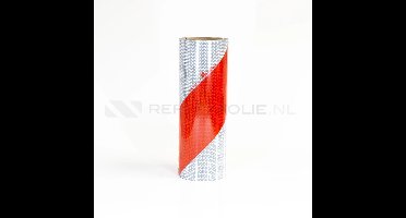 Industriemarkering rood/wit rechtswijzend 282 mm x 9 meter