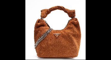 GUESS Leren schoudertas Isotta Hobo Bag Cognac Lichtbruin
