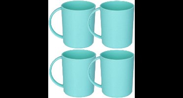 Plasticforte onbreekbare Drinkbekers - 12x - kunststof - 350 ml - groen - kinderen - camping- mokken
