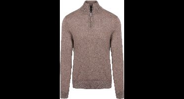 King Essentials The Michael Half Zip Pull Merino Bruin - Maat L - Heren - Pullovers