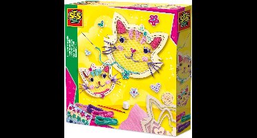 SES Creative - Hobby Pink - Borduren - Katten - Knutselen Meisjes - 4 kleuren - Vanaf 6 jaar