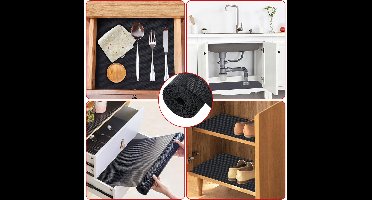 Boraboi® Antislip Lade- en Kastmat voor Keuken, Badkamer, Bureau en Meer - Zwart 45x500cm