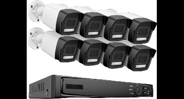 8-kanaals 4K IP Beveiligingscamera Set – Bewakingscamera – Netwerkcamera – CCTV Set – Beveiligingssysteem – 8 Ultra HD Camera’s – Bewegingsdetectie Mens & Voertuig - Geen Ingebouwde HDD