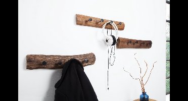 Massieve wandkapstok HEMINGWAY 50cm naturel van gerecycled teakhout - 38303