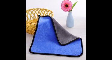 Microvezel poetsdoek - Microvezel autodoek - 40/40cm - Blauw/grijs - Auto schoonmaken - Microvezel - Auto poetsdoek