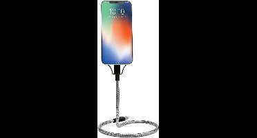 Kikkerland Flexibele Staande iPhone Lader – Smartphonehouder – Telefoniehouder – Universeel – Smartphone-accessoires – Wit