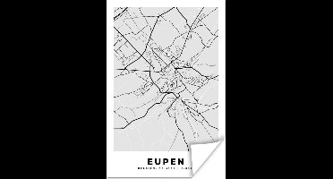 Poster Plattegrond – Eupen – Zwart Wit – Stadskaart - Kaart - 20x30 cm