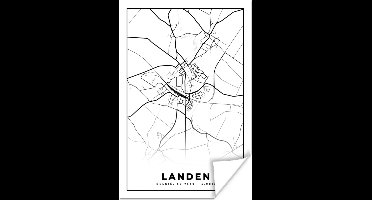 Poster Plattegrond – Landen – Zwart Wit – Stadskaart - Kaart - België - 20x30 cm