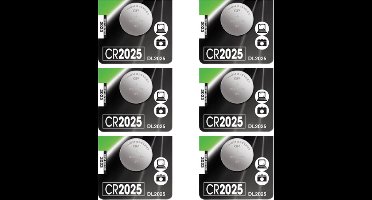 GP Batterij CR 2025 - Knoopcel - Lithium - 3Volt - 6 STUK(S)