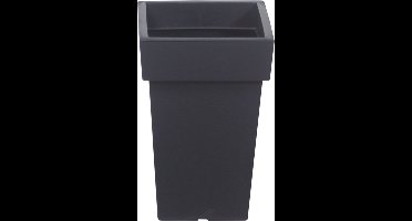 Prosperplast Kunststof plantenpot/bloempot Square - 29 x 44 cm - antraciet grijs - kunststof - 24 liter binnen/buiten