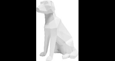 Present Time Ornament Origami Dog - Sitting Mat Wit - 23,3x12,8x25,4cm - Scandinavisch