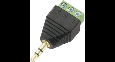 TRU COMPONENTS 737635 Jackplug 3.5 mm Stekker, recht Aantal polen: 3 Stereo Zwart 1 stuk(s)
