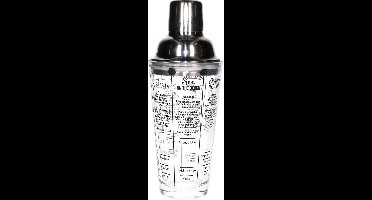 MikaMax Cocktail Shaker - Mix Master Cocktail Shaker - 6 Cocktail Recepten op Shaker - Glas en RVS - 400ML