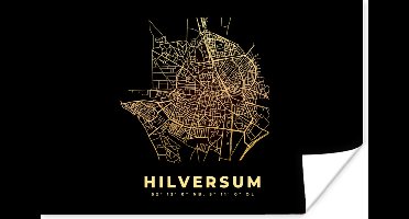 Poster Hilversum - Goud - Kaart - Plattegrond - Stadskaart - 30x20 cm
