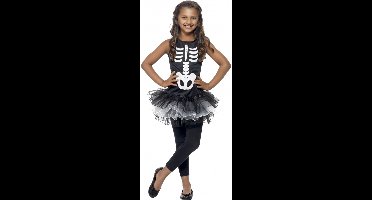 "Halloween kostuum voor meisjes skelet met zwarte tutu - Kinderkostuums - 122/134"