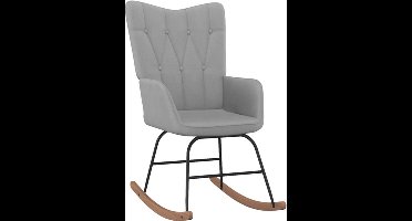 vidaXL - Schommelstoel - stof - lichtgrijs