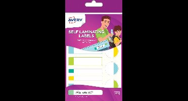 Avery Family gelamineerde etiketten, etui met 24 etiketten, geassorteerde formaten en standaard kleuren 10 stuks