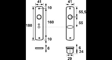 Axa binnendeurschild 6350 wc55x8 f1 curve ( a 1 pr )