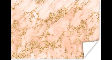 Poster Marmer - Rose goud - Goud - Glitter - 30x20 cm