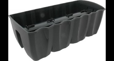 Prosperplast Plantenbak - railing - kunststof - 58 cm - antraciet grijs kleur voor buiten
