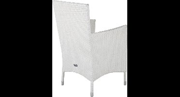 Malin tuinstoel met armleuningen incl. kussen, stapelbaar wit.