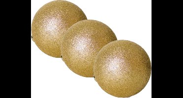 Gerimport Kerstbal - 4x stuks - kunststof - goud - glitters - D20 cm