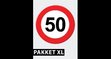 Shoppartners Feestartikelen pakket XL - Groot verkeersbord 50 jaar verjaardag