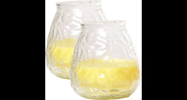 Citronella lowboy tafelkaars - 2x - 10 cm - 40 branduren - citrusgeur