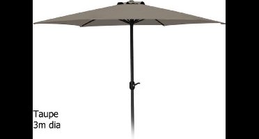 Aluminium Parasol met handig opdraaisysteem - Ø300 cm - Taupe