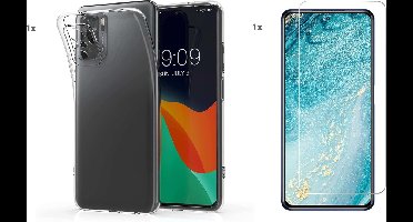 Hoesje geschikt voor Xiaomi Poco M3 Pro Transparant Hoesje Met Glas Screenprotector - Xiaomi Poco M3 Pro case - Xiaomi Poco M3 Pro backcover - Ntech hoesje
