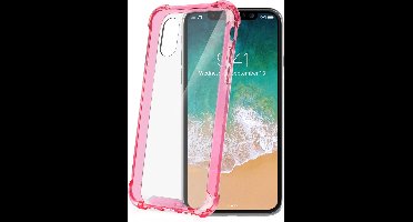 Celly Armor Siliconen hoesje - Geschikt voor Apple iPhone Xs Max - TPU Back Cover - Schok bestending - Transparant/Roze