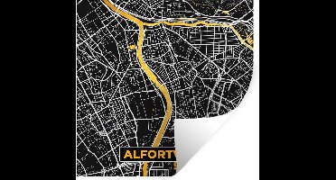 Muurstickers - Sticker Folie - Alfortville – Plattegrond – Frankrijk – Kaart – Stadskaart - 30x30 cm - Plakfolie - Muurstickers Kinderkamer - Zelfklevend Behang - Zelfklevend behangpapier - Stickerfolie