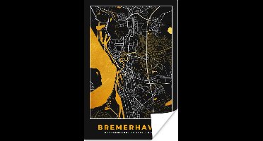 Poster Bremerhaven - Goud - Stadskaart - Plattegrond - Kaart - Duitsland - 20x30 cm