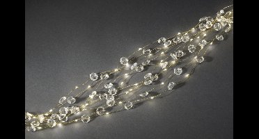 Konstsmide 6391 - Snoerverlichting - 200 lamps LED Cascade zilver 10 strengen diamant - 200 cm - 24V - voor binnen - warmwit