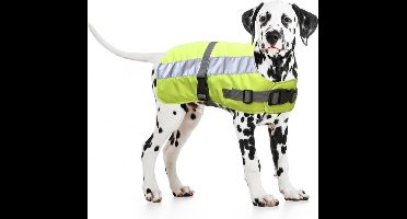 Duvo+ Flectalon hi vis dog jacket - reflecterende hondenvest - ruglengte 25cm - geel