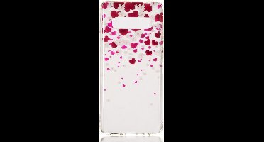 Shop4 - Samsung Galaxy S10 Plus Hoesje - Zachte Back Case Hartjes Transparant