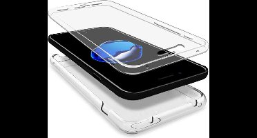 Hoesje geschikt voor Apple iPhone 8 Plus / 7 Plus - Voor en Achterkant 360 Graden Bescherming Shockproof Siliconen Gel TPU Case Screenprotector Transparant Cover Hoesje - (0.5mm)