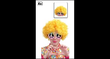 4x Clownspruik geel