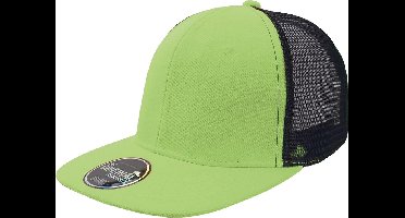 Atlantis Snap Mesh Flat Visor 6 Panel Trucker Cap (Groen)