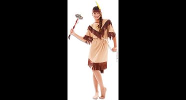 Witbaard Verkleedjurk Indiaan Dames Polyester Beige Mt Xl
