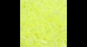 Strijkkralen, afm 5x5 mm, gatgrootte 2,5 mm , neon geel (32223), 1100 stuk