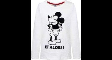 Mickey Mouse - Longsleeve - Wit - 104cm - 4 jaar