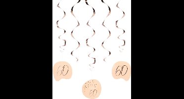 Folat - Hangdecoratie Elegant Lush Blush 60 Jaar - 5 stuks