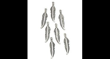 12419-1910 Metal Charms. Feathers. Platinum