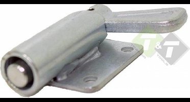 Trekgrendel met plaat rechts, lengte uitstekende pen 13.5mm, dikte 10mm