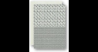 NEVA060 Nellie Snellen Background decoupage sheet A4 - 5 achtergrondvellen - papier flowers - zwart wit grijs - bloemen